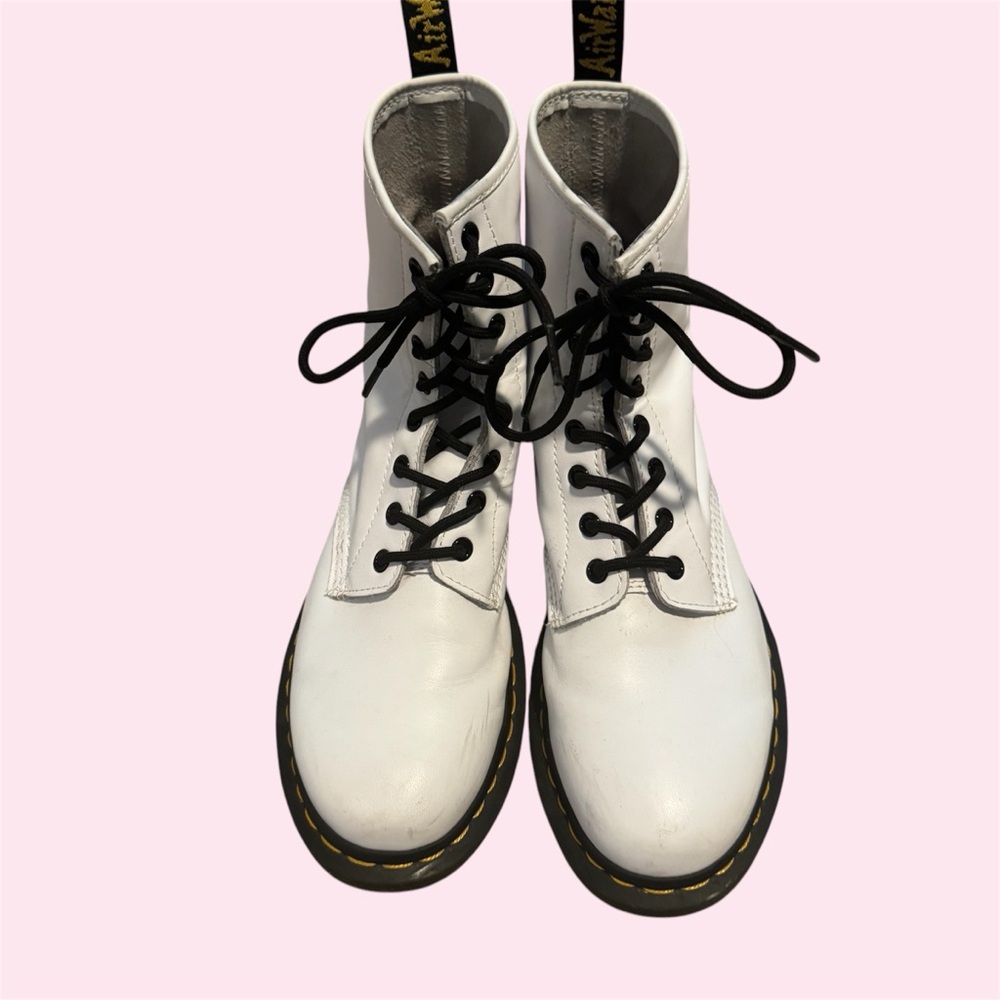 Dr Marten Lace Up Boots, White, Size 10